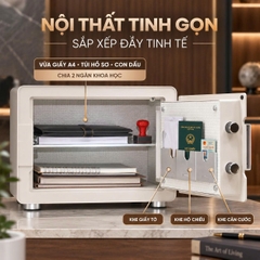 Két sắt mini Xiaomi CRMCR 30MS - Thương hiệu quốc tế, Khóa vân tay điện tử đạnh danh, 8 chế độ cảnh báo thông minh qua điện thoại