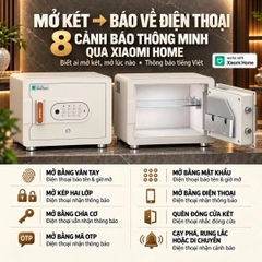 Két sắt mini Xiaomi CRMCR 30MS - Thương hiệu quốc tế, Khóa vân tay điện tử đạnh danh, 8 chế  độ cảnh báo thông minh qua điện thoại