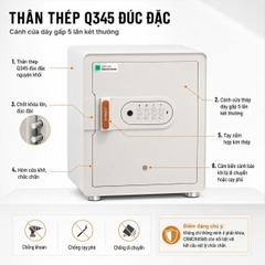 Két sắt thông minh thép đúc đặc Xiaomi CRMCR 45MS - Khóa vân tay điện tử định danh người mở