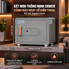 Két sắt mini Xiaomi CRMCR 30MS - Thương hiệu quốc tế, Khóa vân tay điện tử đạnh danh, 8 chế  độ cảnh báo thông minh qua điện thoại
