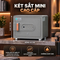 Két sắt mini Xiaomi CRMCR 30MS - Thương hiệu quốc tế, Khóa vân tay điện tử đạnh danh, 8 chế  độ cảnh báo thông minh qua điện thoại