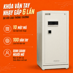 Két Sắt Xiaomi CRMCR 120LE Khóa Vân Tay Điện Tử Định Danh Người Mở, Thép Q345 Đúc Đặc 6 Mặt, 8 Chế Độ Cảnh Báo Về Điện Thoại