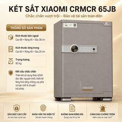 Két Sắt Xiaomi CRMCR 65JB Thép đặc nguyên khối –  Khóa vân tay điện tử định danh người dùng cảnh trộm báo điện thoại