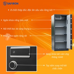 Két Sắt Thông Minh Safiron 120LS Khóa Vân Tay Điện Tử Kết Nối APP Điện Thoại