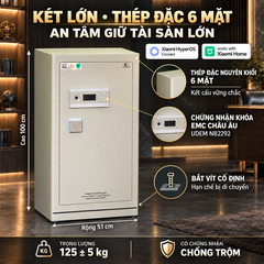 Két Sắt Xiaomi CRMCR 100LE Khóa Vân Tay Điện Tử Định Danh Người Mở, Thép Q345 Đúc Đặc 6 Mặt, 8 Chế Độ Cảnh Báo Điện Thoại