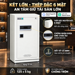 Két Sắt Xiaomi CRMCR 100LE Khóa Vân Tay Điện Tử Định Danh Người Mở, Thép Q345 Đúc Đặc 6 Mặt, 8 Chế Độ Cảnh Báo Điện Thoại