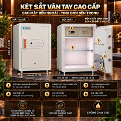 Két Sắt Xiaomi CRMCR Thông Minh 60MS Khóa vân tay tự động
