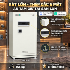 Két Sắt Xiaomi CRMCR 120LE Khóa Vân Tay Điện Tử Định Danh Người Mở, Thép Q345 Đúc Đặc 6 Mặt, 8 Chế Độ Cảnh Báo Về Điện Thoại