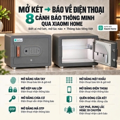 Két sắt mini Xiaomi CRMCR 30MS - Thương hiệu quốc tế, Khóa vân tay điện tử đạnh danh, 8 chế  độ cảnh báo thông minh qua điện thoại