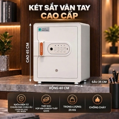 Két sắt thông minh thép đúc đặc Xiaomi CRMCR 45MS - Khóa vân tay điện tử định danh người mở