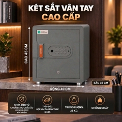 Két sắt thông minh thép đúc đặc Xiaomi CRMCR 45MS - Khóa vân tay điện tử định danh người mở