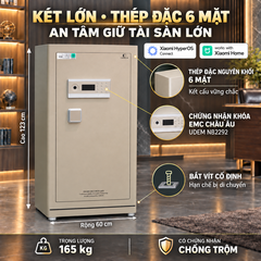 Két Sắt Xiaomi CRMCR 120LE Khóa Vân Tay Điện Tử Định Danh Người Mở, Thép Q345 Đúc Đặc 6 Mặt, 8 Chế Độ Cảnh Báo Về Điện Thoại