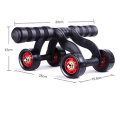 Con Lăn Tập Cơ Bụng 4 Bánh - Tặng Kèm Thảm Tập và Chặn Bánh Tập Bụng 6 Múi Tại Nhà