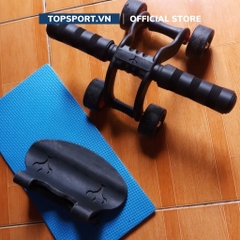 Con Lăn Tập Cơ Bụng 4 Bánh - Tặng Kèm Thảm Tập và Chặn Bánh Tập Bụng 6 Múi Tại Nhà