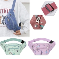 Túi bao tử unisex, túi đeo bụng, túi đeo chéo, túi đeo hông họa tiết