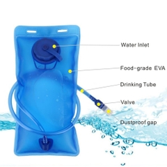 Túi Nước, Bình Nước Thể Thao TPU Có Vòi Hút Dung Tích 1L, 2L