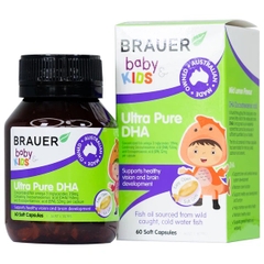 Viên uống Brauer Baby Pure DHA hỗ trợ phát triển não bộ sức khỏe cho mắt