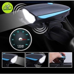 Đèn Trước Xe Đạp Siêu Sáng Pha Tích Hợp Còi Chống Nước Cao Cấp SẠC USB