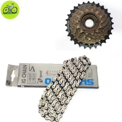 Combo Líp 7 tầng xe đạp Shimano và sên xích Toopre/YBN/Shimano 678 Speed