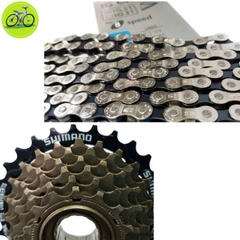 Combo Líp 7 tầng xe đạp Shimano và sên xích Toopre/YBN/Shimano 678 Speed