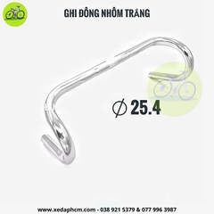 Tay lái ghi đông xe đạp nhôm cong cuộc sừng trâu phi 25.4mm