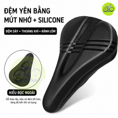 Bọc yên dán xe đạp mền SILICON RIDE BIKE dẻo dai không dính nước thoáng khí
