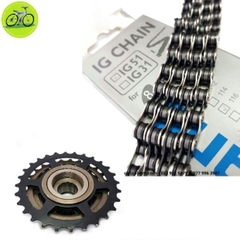 Combo Líp 7 tầng xe đạp Shimano và sên xích Toopre/YBN/Shimano 678 Speed