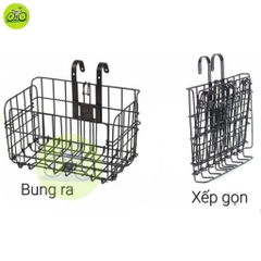 Giỏ Xe Đạp Gắn Đa Năng Có Thể Gập Gọn Chất Liệu Kim Loại Rổ Cứng Cáp Nhỏ Gọn
