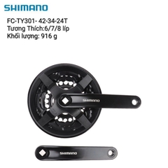 Đùi Dĩa Xe Đạp Thể Thao Nhôm Shimano FC-TY301 trước 3 tầng 42/48T