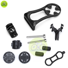 Giá nhôm bắt đồng hồ Cateye, Garmin, Bryton kèm giá đèn cho xe đạp