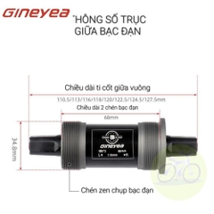 [XEDAPHCM] Trục giữa xe đạp bạc đạn Gineyea / Các số 122.5/110.5/118mm