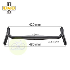 [HCM] Ghi đông Gravel UNO Xe đạp / Ghi đông tay lái ga vồ FL12 31.8mm Road / Fixed gear