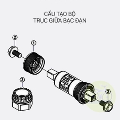 [XEDAPHCM] Trục giữa xe đạp bạc đạn Gineyea / Các số 122.5/110.5/118mm