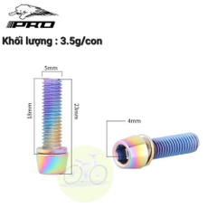 [HCM] Sét 6 ốc lục giác cho Pô Tăng Pro / Vít Potang mạ Titan M5*18mm Ghi đông xe đạp