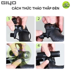 [HCM] Đèn Pha Xe Đạp Siêu Sáng Giyo Độ Sáng 400-800 Lumens, Vỏ Hợp Kim Nhôm Cao Cấp