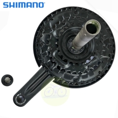 [HCM] Đùi đĩa Shimano trục rỗng 3 tầng FC-MT210 / Bộ giò đĩa xe đạp 40T Và 44T kèm BB vặn MT500