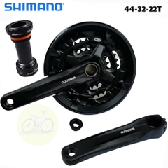 [HCM] Đùi đĩa Shimano trục rỗng 3 tầng FC-MT210 / Bộ giò đĩa xe đạp 40T Và 44T kèm BB vặn MT500