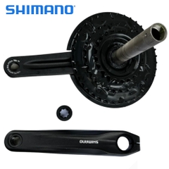 [HCM] Đùi đĩa Shimano trục rỗng 3 tầng FC-MT210 / Bộ giò đĩa xe đạp 40T Và 44T kèm BB vặn MT500