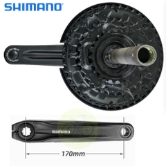 [HCM] Đùi đĩa Shimano trục rỗng 3 tầng FC-MT210 / Bộ giò đĩa xe đạp 40T Và 44T kèm BB vặn MT500