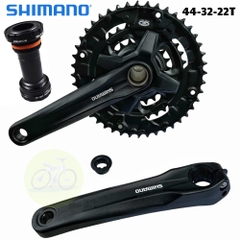 [HCM] Đùi đĩa Shimano trục rỗng 3 tầng FC-MT210 / Bộ giò đĩa xe đạp 40T Và 44T kèm BB vặn MT500