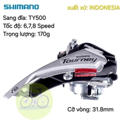 [HCM] Sang Đĩa Xe Đạp / Gạt Đĩa Shimano Tourney FD-TY500 Cổ 31.8mm Chính Hãng