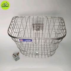 [HCM] Giỏ Rổ Xe Đạp Có Nắp Đậy Inox Không Rỉ Có Kèm Ốc