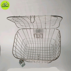 [HCM] Giỏ Rổ Xe Đạp Có Nắp Đậy Inox Không Rỉ Có Kèm Ốc