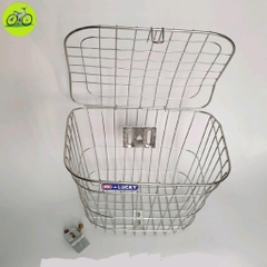 [HCM] Giỏ Rổ Xe Đạp Có Nắp Đậy Inox Không Rỉ Có Kèm Ốc