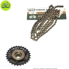 Combo sên xe đạp YBN + líp 6 xe đạp Shimano