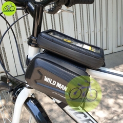Túi treo sườn xe đạp 3 ngăn cứng Wild man chống nước