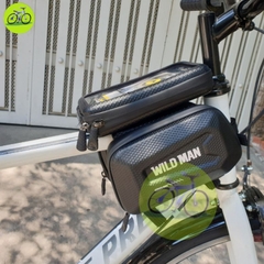 Túi treo sườn xe đạp 3 ngăn cứng Wild man chống nước