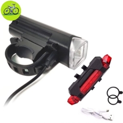 Đèn xe đạp LED trước sau siêu sáng sạc USB