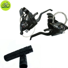 Combo tay đề bấm xả shimano 3x7 và bao tay nắm cao su xe đạp