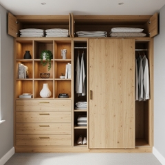 QA2508 Tủ quần áo kết hợp tủ trang trí phòng ngủ